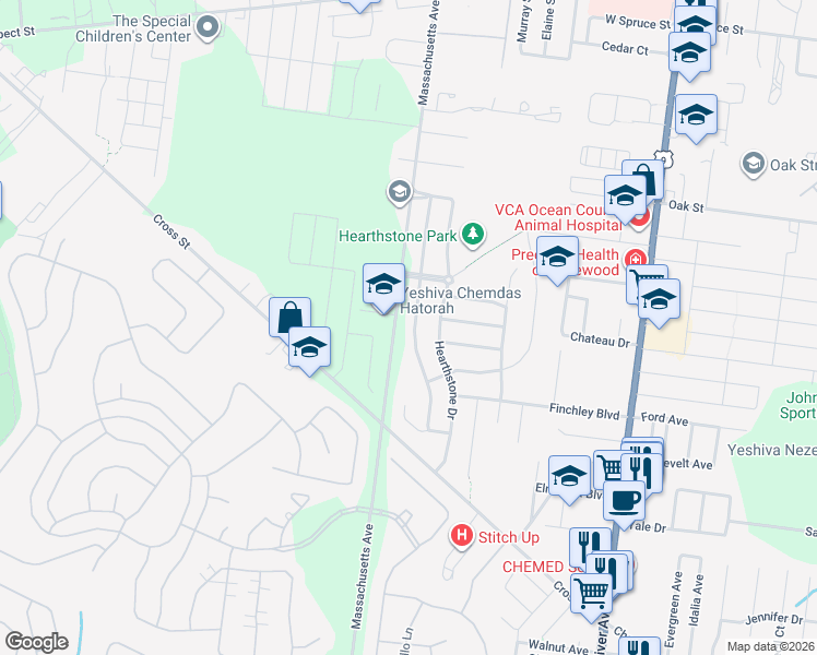 map of restaurants, bars, coffee shops, grocery stores, and more near 950 Massachusetts Avenue in Lakewood