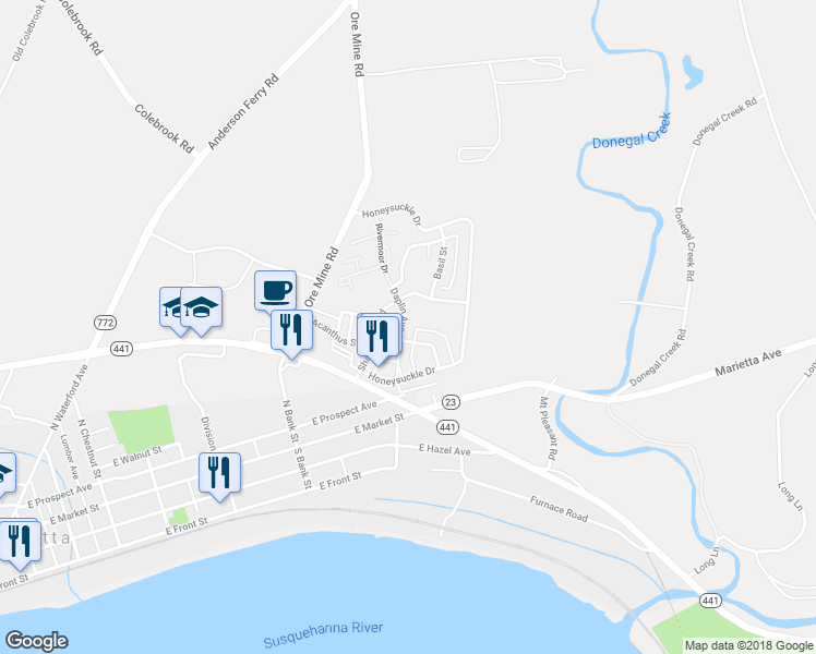 map of restaurants, bars, coffee shops, grocery stores, and more near 154 Daplin Avenue in Marietta