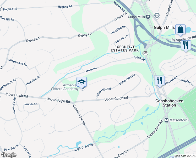 map of restaurants, bars, coffee shops, grocery stores, and more near 330 Danell Road in Wayne