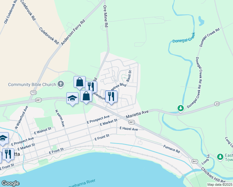 map of restaurants, bars, coffee shops, grocery stores, and more near 153 Daplin Avenue in Marietta