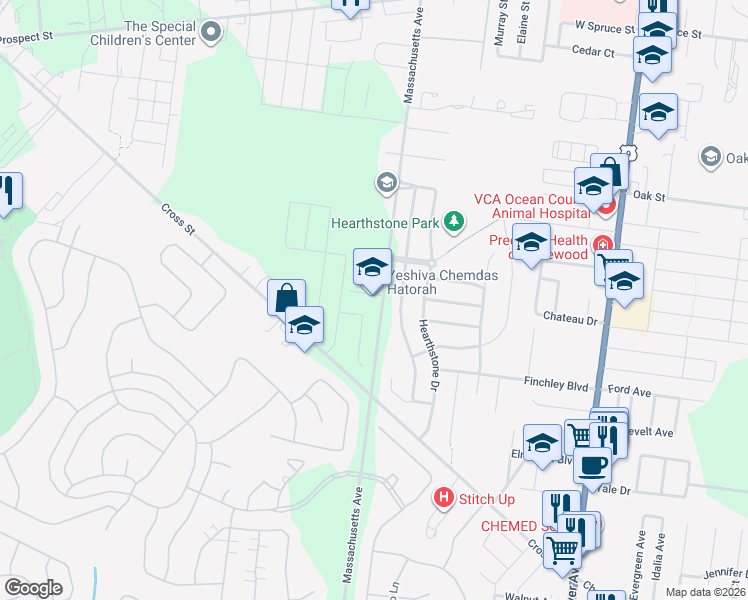 map of restaurants, bars, coffee shops, grocery stores, and more near 950 Massachusetts Avenue in Lakewood