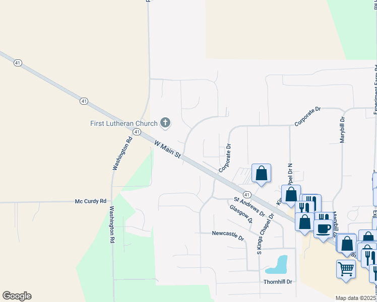 map of restaurants, bars, coffee shops, grocery stores, and more near 25 Carriage Crossing Way in Troy