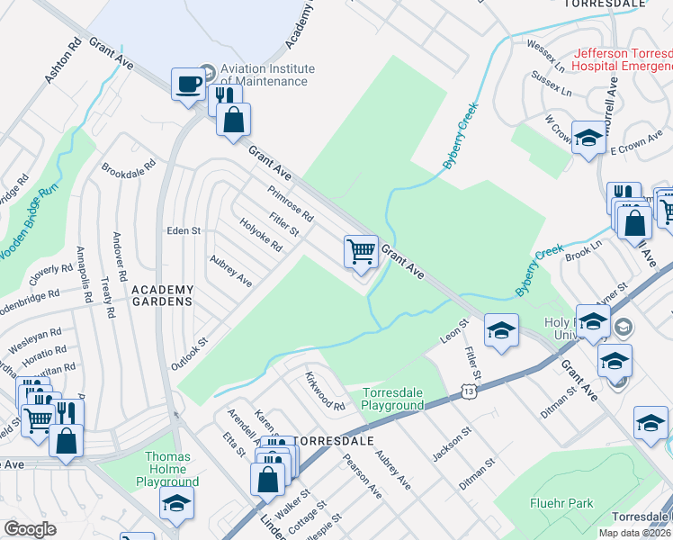 map of restaurants, bars, coffee shops, grocery stores, and more near 3536 Fitler Street in Philadelphia