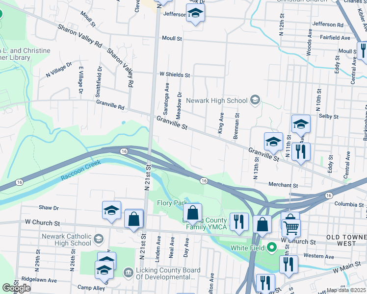 map of restaurants, bars, coffee shops, grocery stores, and more near 519 Jutlew Rd in Newark