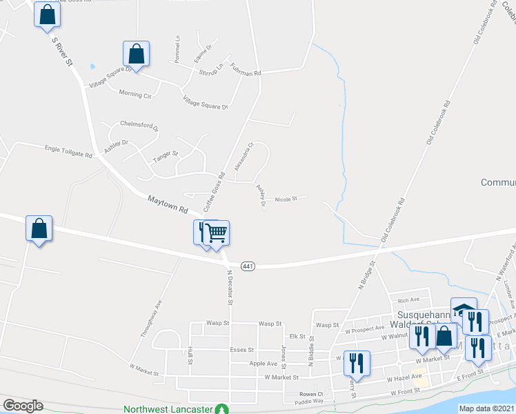 map of restaurants, bars, coffee shops, grocery stores, and more near 344 Ashley Drive in Marietta