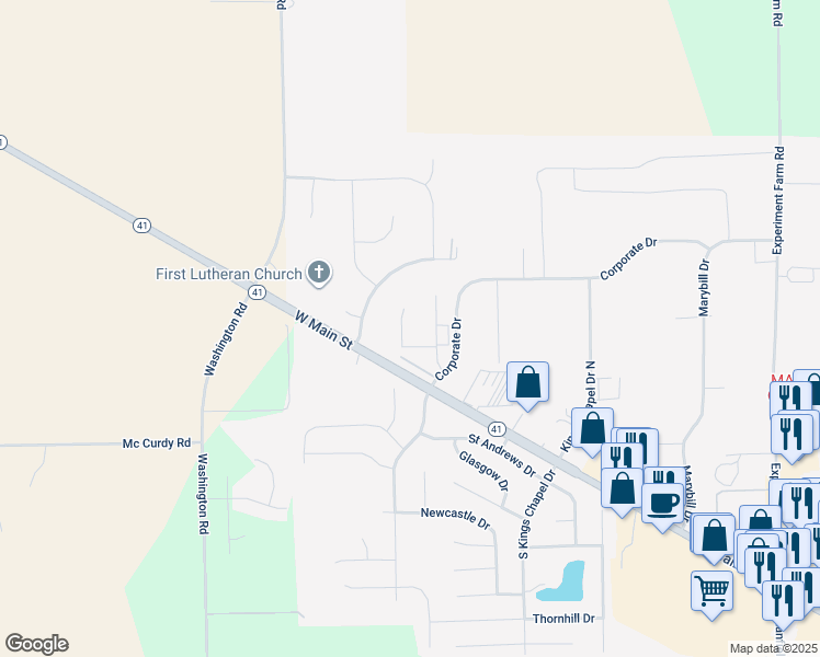 map of restaurants, bars, coffee shops, grocery stores, and more near 2727 Fairview Court in Troy