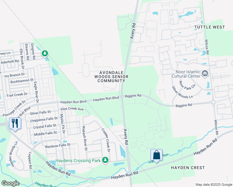 map of restaurants, bars, coffee shops, grocery stores, and more near 6314 Delta Loop in Dublin