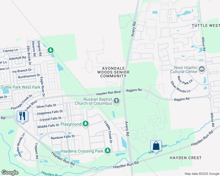 map of restaurants, bars, coffee shops, grocery stores, and more near 6364 Delta Loop in Dublin