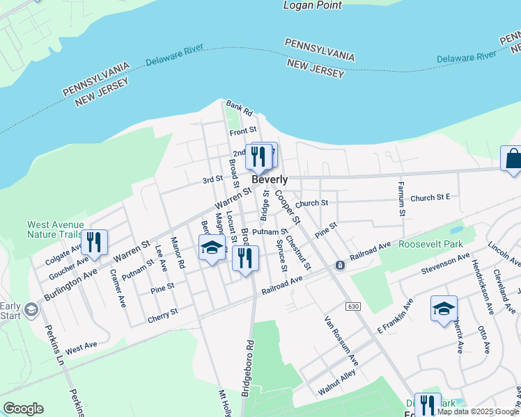 map of restaurants, bars, coffee shops, grocery stores, and more near 436 Laurel Street in Beverly