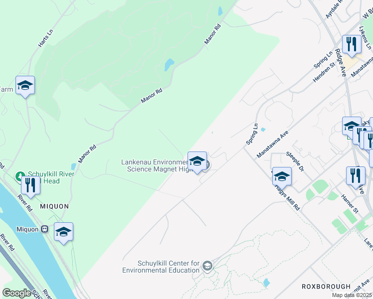 map of restaurants, bars, coffee shops, grocery stores, and more near 4 Stevens Court in Lafayette Hill