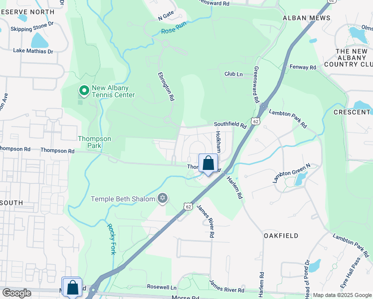 map of restaurants, bars, coffee shops, grocery stores, and more near 4055 Chelsea Green West in New Albany