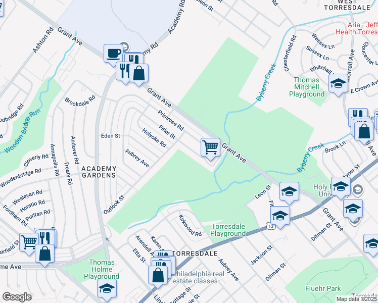 map of restaurants, bars, coffee shops, grocery stores, and more near 3524 Fitler Street in Philadelphia