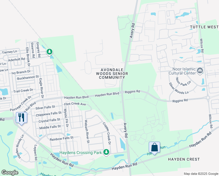 map of restaurants, bars, coffee shops, grocery stores, and more near 6352 Delta Loop in Dublin