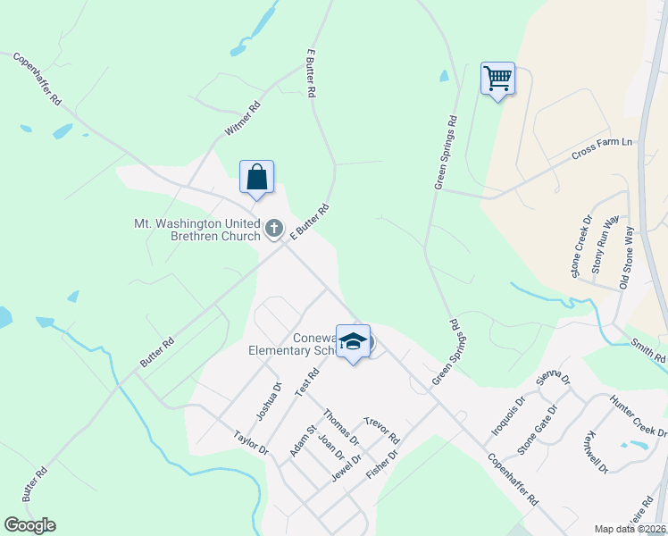 map of restaurants, bars, coffee shops, grocery stores, and more near 655 Copenhaffer Road in York