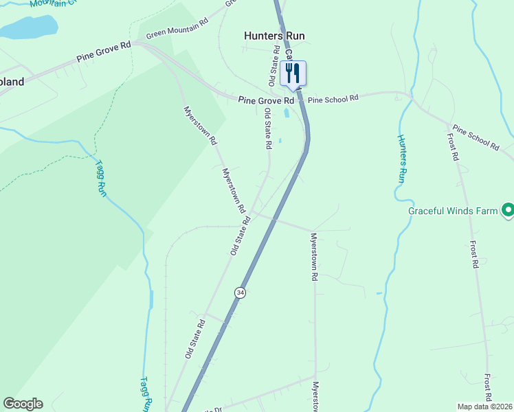 map of restaurants, bars, coffee shops, grocery stores, and more near 1201 Myerstown Road in Gardners
