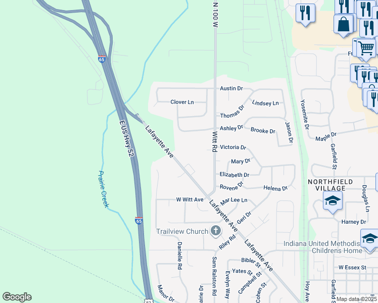 map of restaurants, bars, coffee shops, grocery stores, and more near 1905 Lafayette Avenue in Lebanon