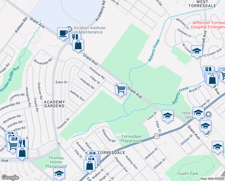map of restaurants, bars, coffee shops, grocery stores, and more near 3536 Fitler Street in Philadelphia