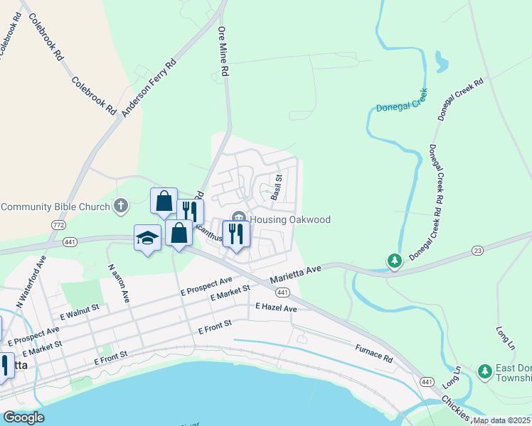 map of restaurants, bars, coffee shops, grocery stores, and more near 606 Shadetree Boulevard in Marietta