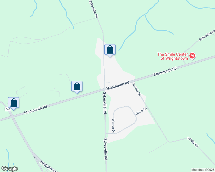map of restaurants, bars, coffee shops, grocery stores, and more near 305 Sykesville Road in Wrightstown