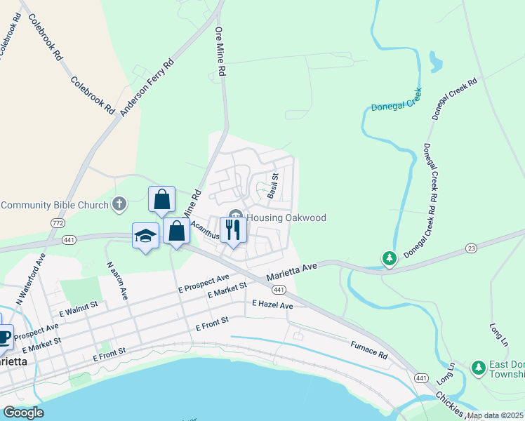 map of restaurants, bars, coffee shops, grocery stores, and more near 606 Shadetree Boulevard in Marietta
