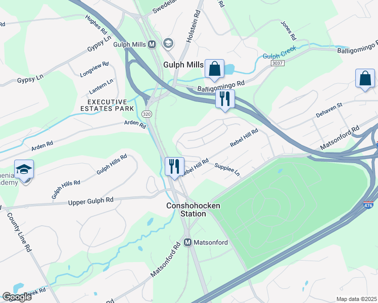 map of restaurants, bars, coffee shops, grocery stores, and more near 111 Timothy Circle in Wayne