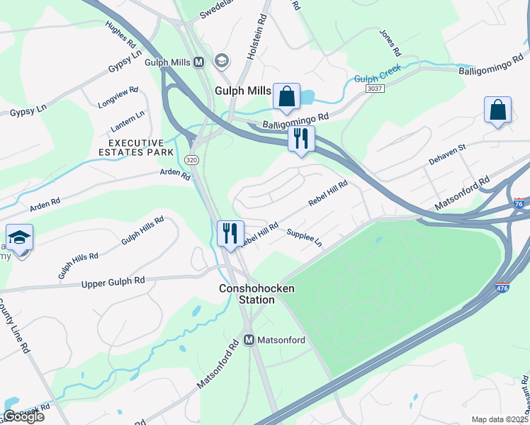 map of restaurants, bars, coffee shops, grocery stores, and more near 129 Timothy Circle in Wayne