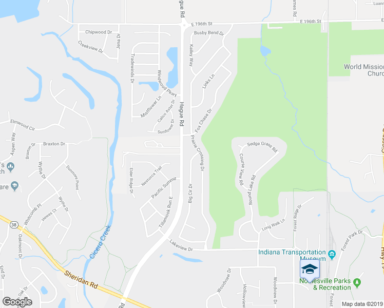 map of restaurants, bars, coffee shops, grocery stores, and more near 18991 Big Circle Drive in Noblesville