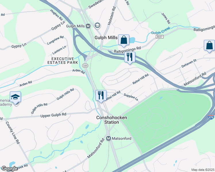 map of restaurants, bars, coffee shops, grocery stores, and more near 111 Timothy Cir in Wayne