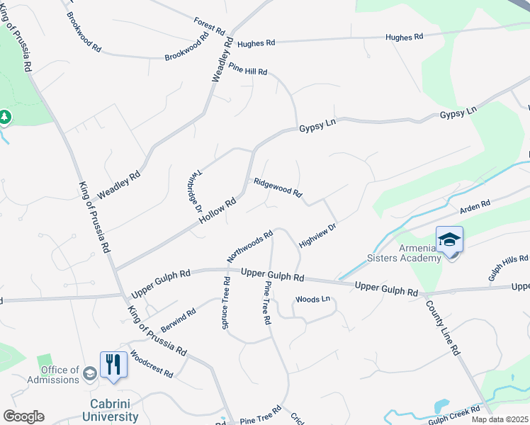 map of restaurants, bars, coffee shops, grocery stores, and more near 16 Seven Springs Road in Wayne