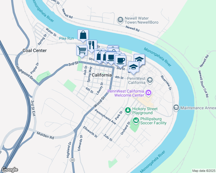 map of restaurants, bars, coffee shops, grocery stores, and more near in California