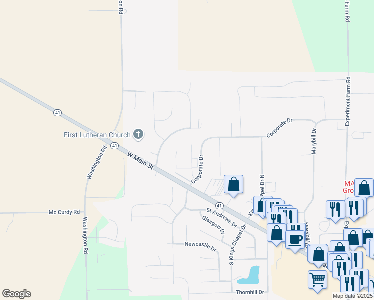 map of restaurants, bars, coffee shops, grocery stores, and more near 155 Carriage Crossing Way in Troy