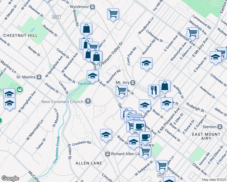 map of restaurants, bars, coffee shops, grocery stores, and more near 2 McPherson Street in Philadelphia