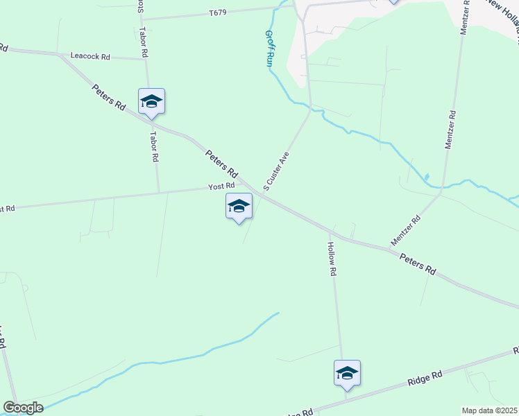 map of restaurants, bars, coffee shops, grocery stores, and more near 604 Peters Road in Gordonville