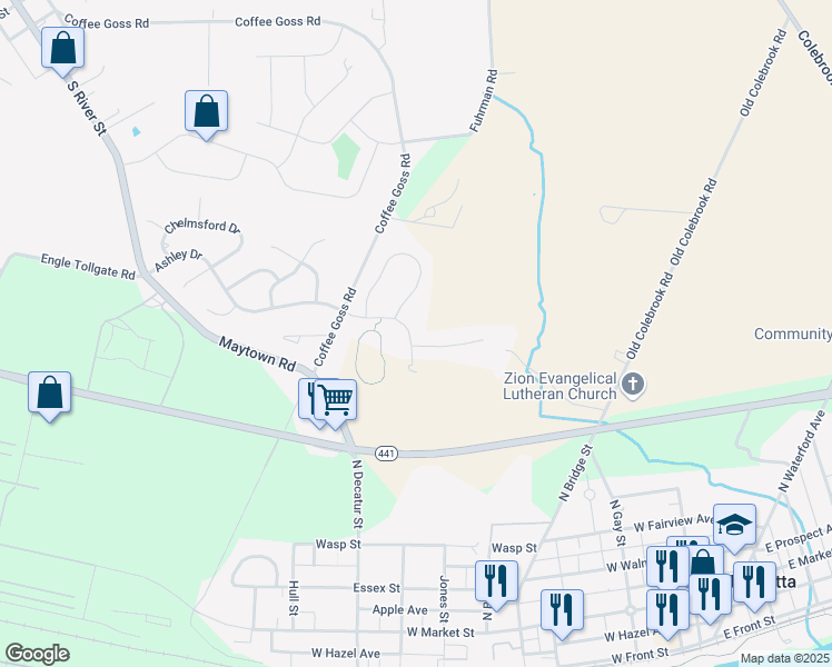 map of restaurants, bars, coffee shops, grocery stores, and more near 102 Nicole Street in Marietta