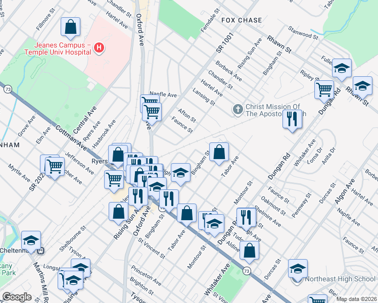 map of restaurants, bars, coffee shops, grocery stores, and more near 946 Oakmont Street in Philadelphia