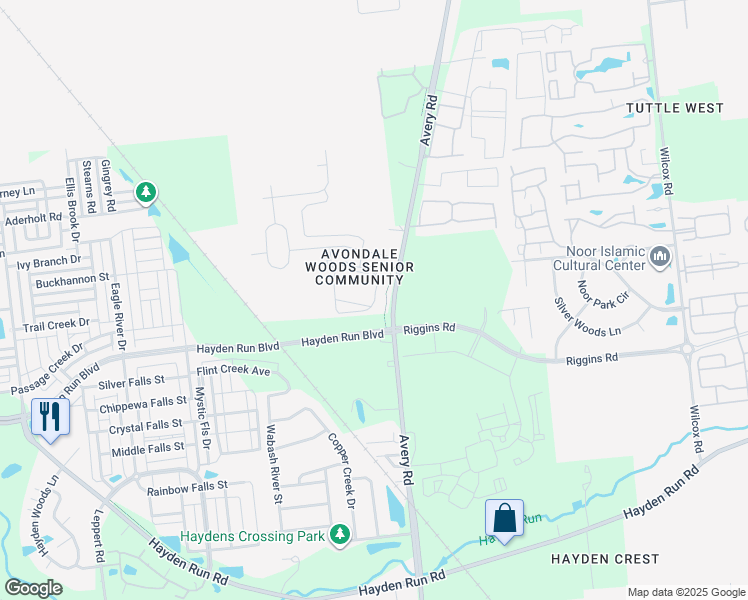 map of restaurants, bars, coffee shops, grocery stores, and more near 6392 Delta Loop in Dublin