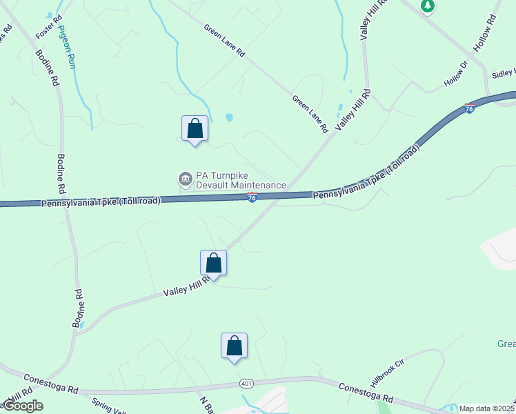 map of restaurants, bars, coffee shops, grocery stores, and more near 2201 Valley Hill Road in Malvern