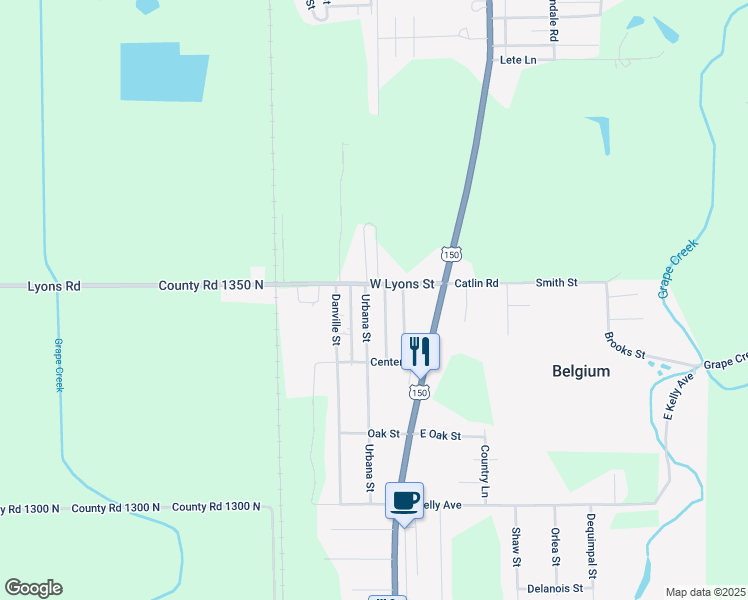 map of restaurants, bars, coffee shops, grocery stores, and more near 110-200 W Lyons St in Westville