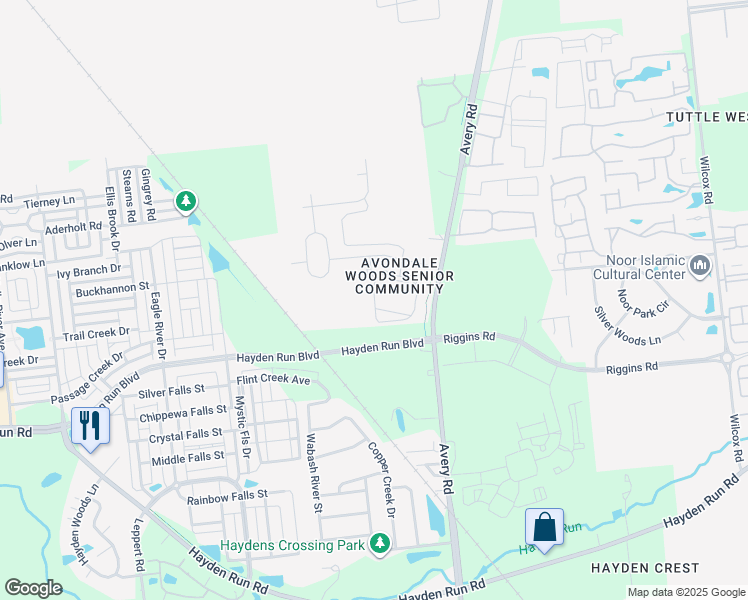 map of restaurants, bars, coffee shops, grocery stores, and more near 6432 Delta Loop in Dublin