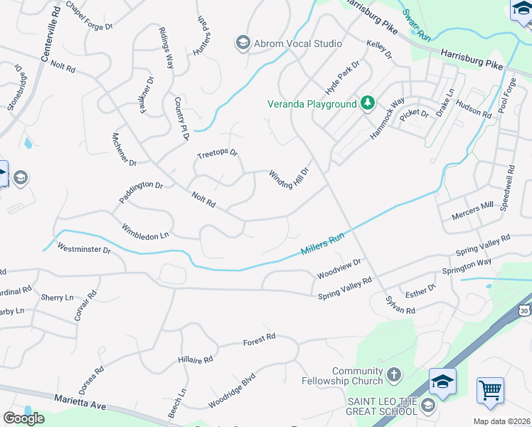map of restaurants, bars, coffee shops, grocery stores, and more near 2523 Nolt Rd in Lancaster