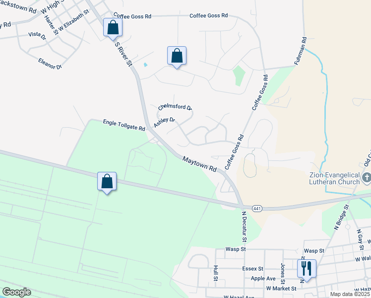 map of restaurants, bars, coffee shops, grocery stores, and more near 3 Price Place in Marietta