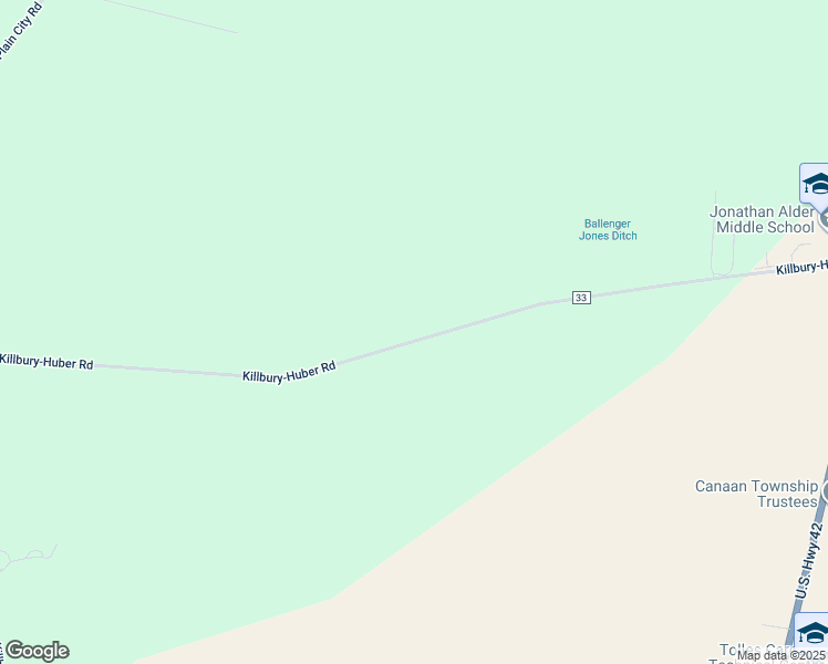 map of restaurants, bars, coffee shops, grocery stores, and more near 5610 Killbury-Huber Road in Plain City