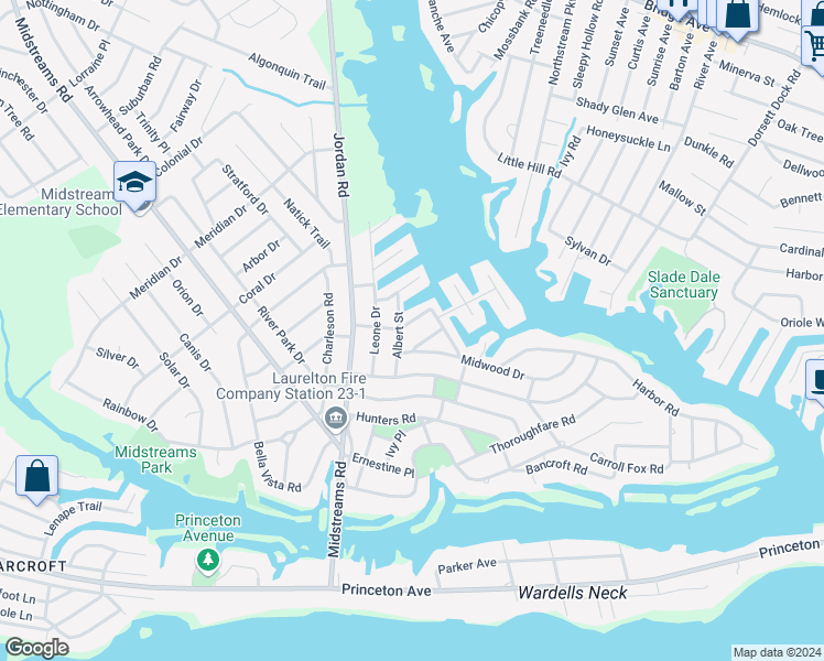map of restaurants, bars, coffee shops, grocery stores, and more near 155 Manorside Drive in Brick