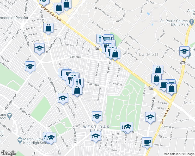 map of restaurants, bars, coffee shops, grocery stores, and more near 1944 Elston Street in Philadelphia