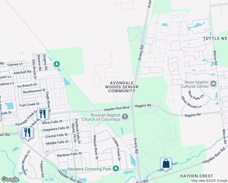 map of restaurants, bars, coffee shops, grocery stores, and more near 6304 Delta Loop in Dublin