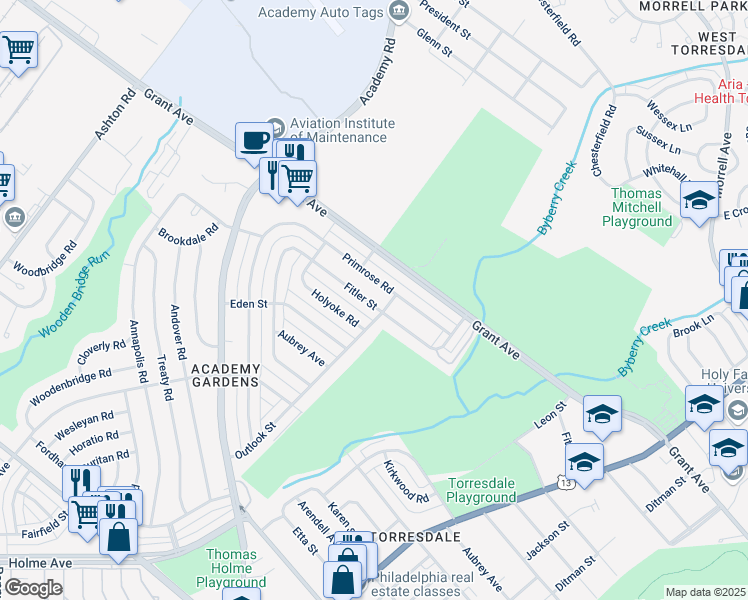 map of restaurants, bars, coffee shops, grocery stores, and more near 3469 Fitler Street in Philadelphia