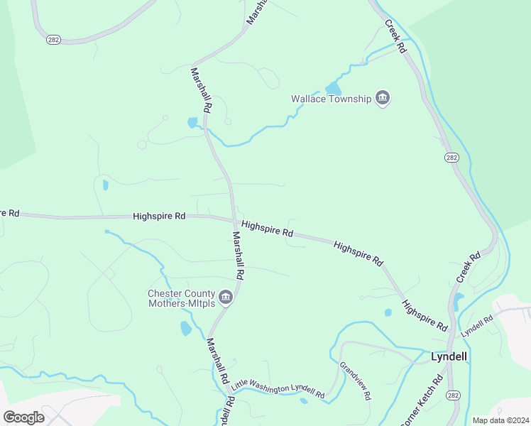 map of restaurants, bars, coffee shops, grocery stores, and more near 171 Highspire Road in Downingtown