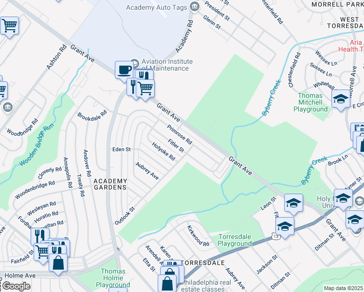 map of restaurants, bars, coffee shops, grocery stores, and more near 3467 Fitler Street in Philadelphia