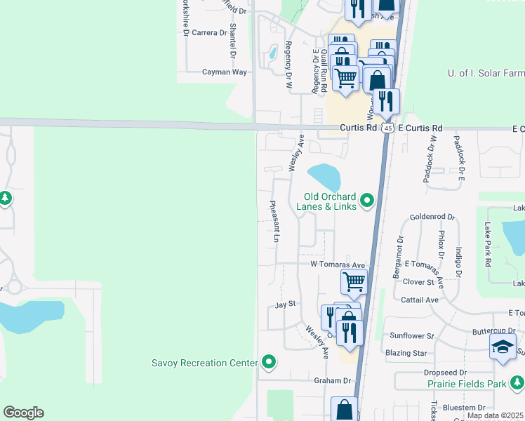 map of restaurants, bars, coffee shops, grocery stores, and more near 3 Pheasant Lane Court in Savoy