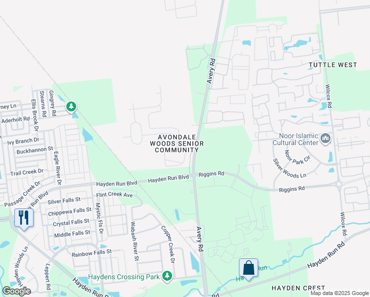 map of restaurants, bars, coffee shops, grocery stores, and more near 6424 Delta Loop in Dublin